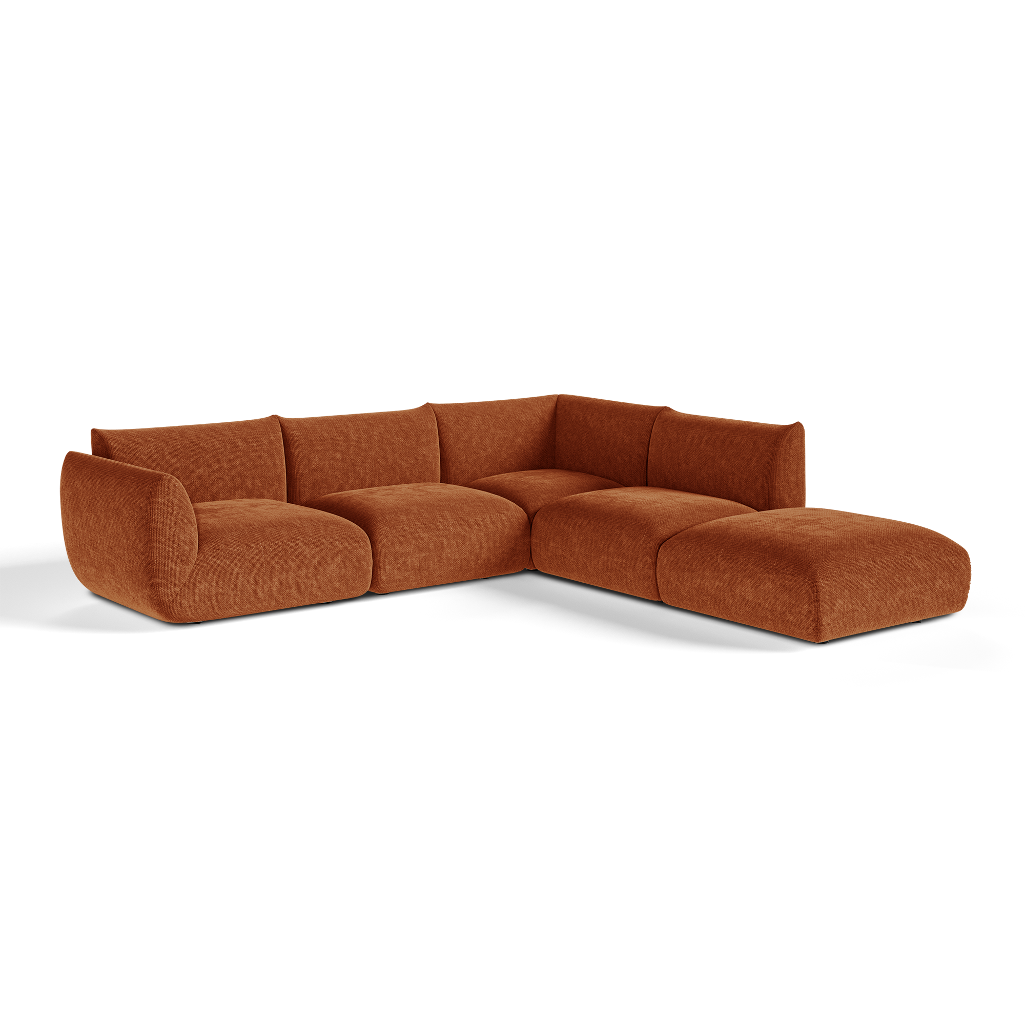Sia Home Nooma canapé angle droit modulable 7 places terracotta