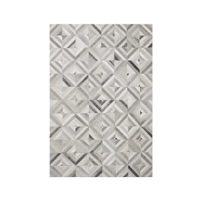 Sia tapis motif parquet 230x160 cm gris cuir géométrique