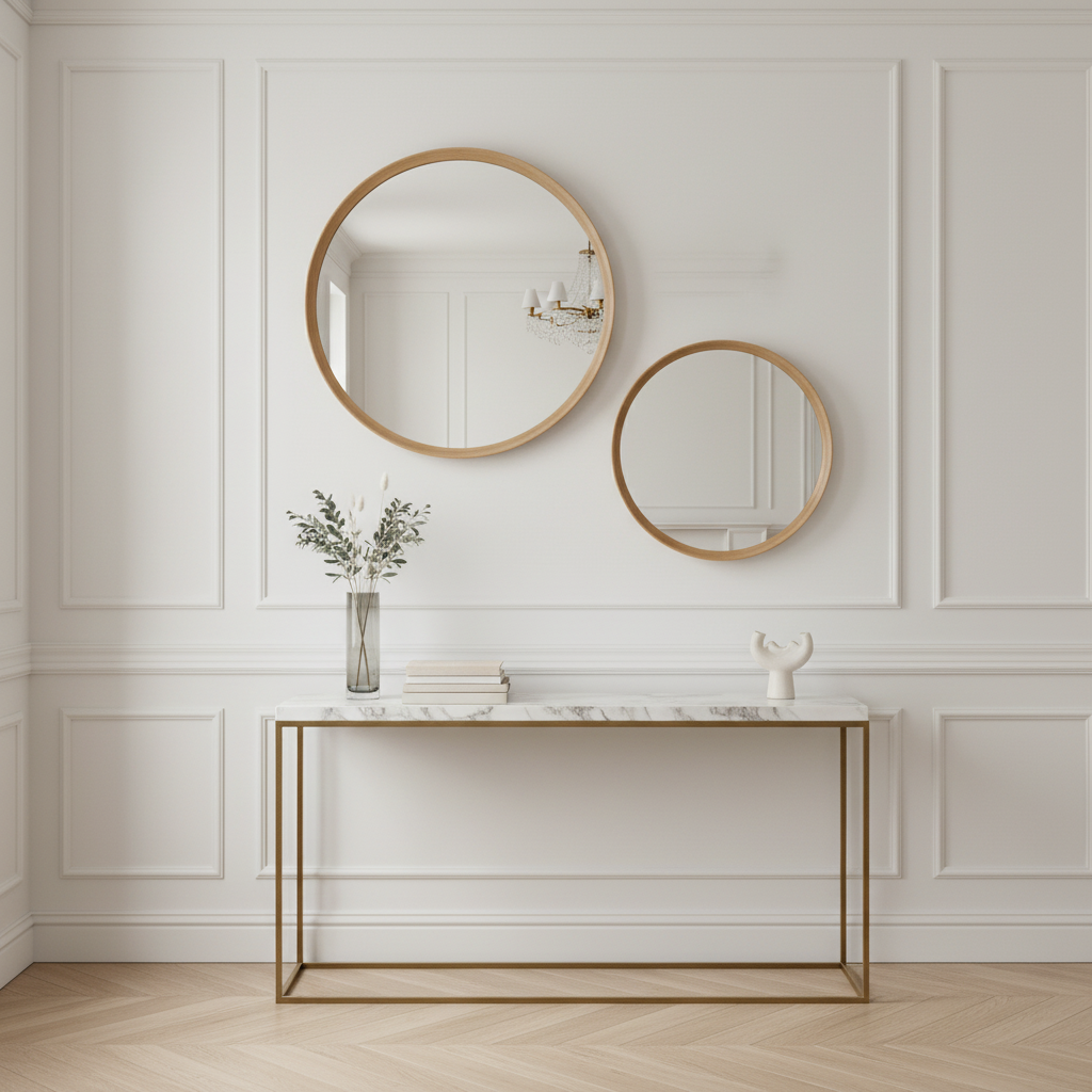 Sia Home Miroirs Lio 60 cm miroir rond beige