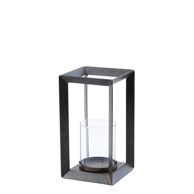 Sia Home Kael lanterne métal noir 32 cm verre