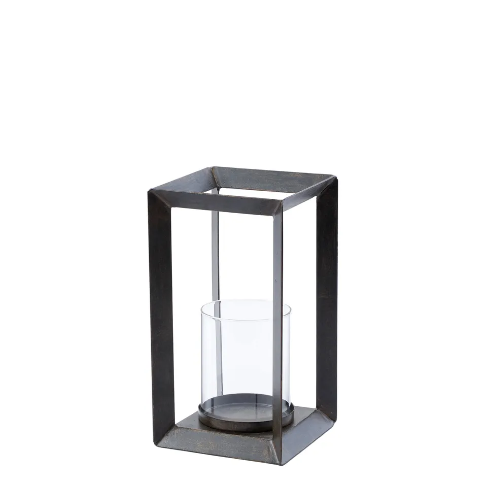 Sia Home Kael lanterne métal noir 32 cm verre