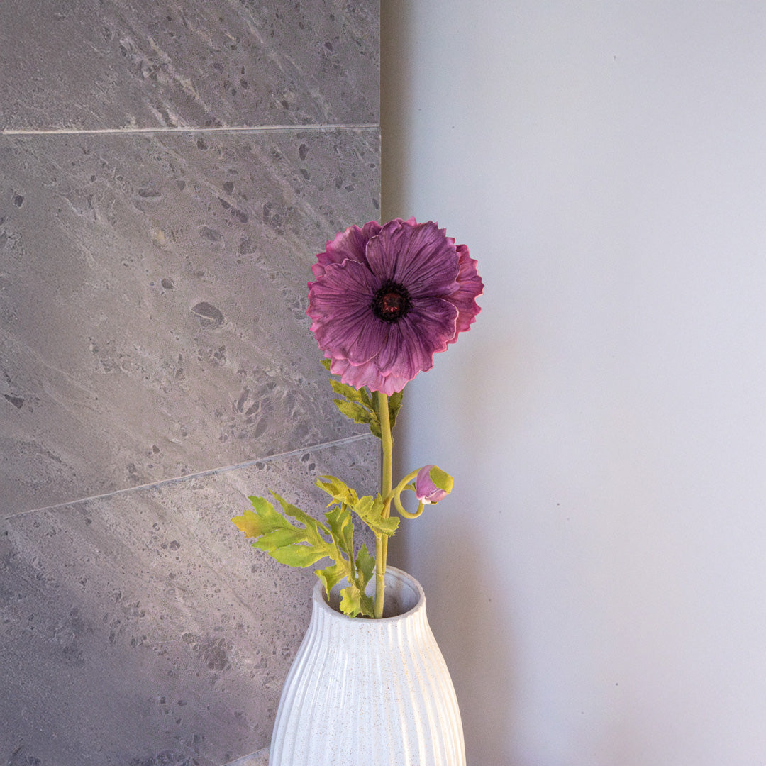 Flowrette Fleurs artificielles coquelicot artificiel violet x1 Real Touch