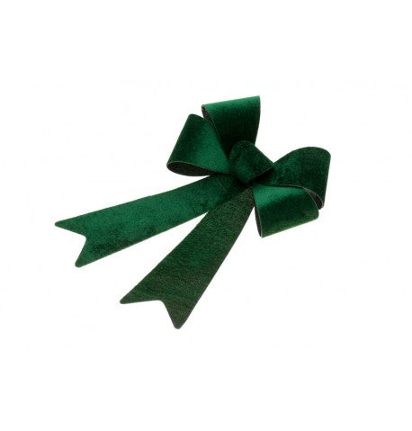 Feuillazur Rungis Nœud velours vert déco 28x78cm