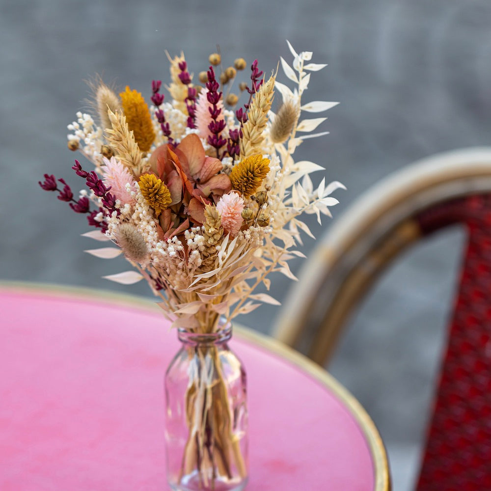 Flowrette Fleurs séchées Petit bouquet automnal vase verre