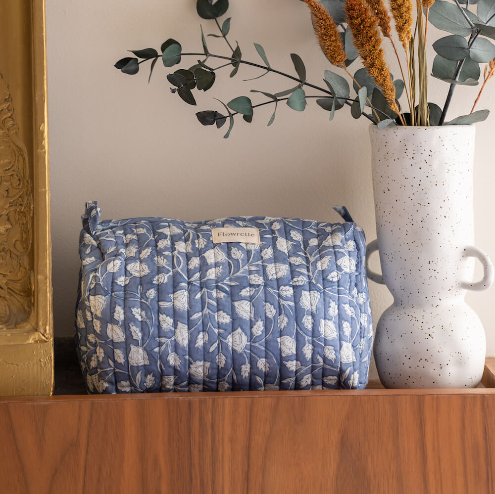 Flowrette Jodhpur trousse de toilette coton bleu taille S fleurs