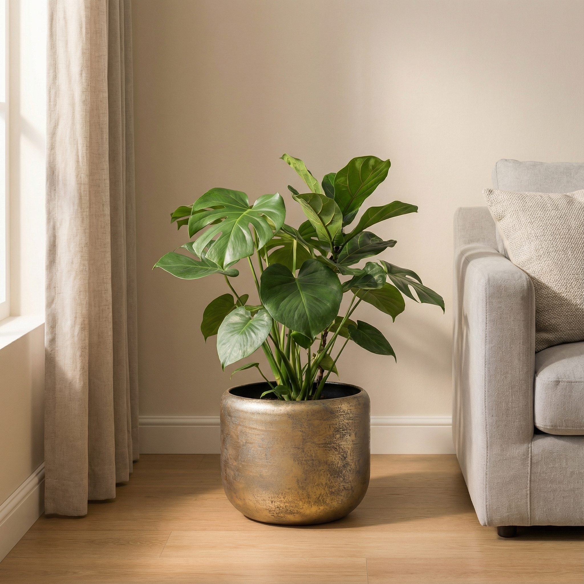 Sia Home Siven Cache-Pot Métal Doré 18 cm Laiton