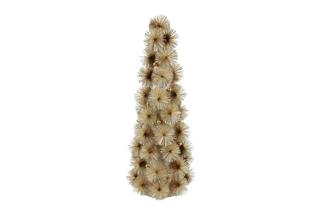 Feuillazur Rungis pola doré sapin pompom 23x23x49cm