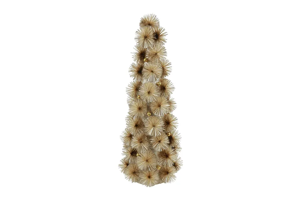 Feuillazur Rungis pola doré sapin pompom 23x23x49cm