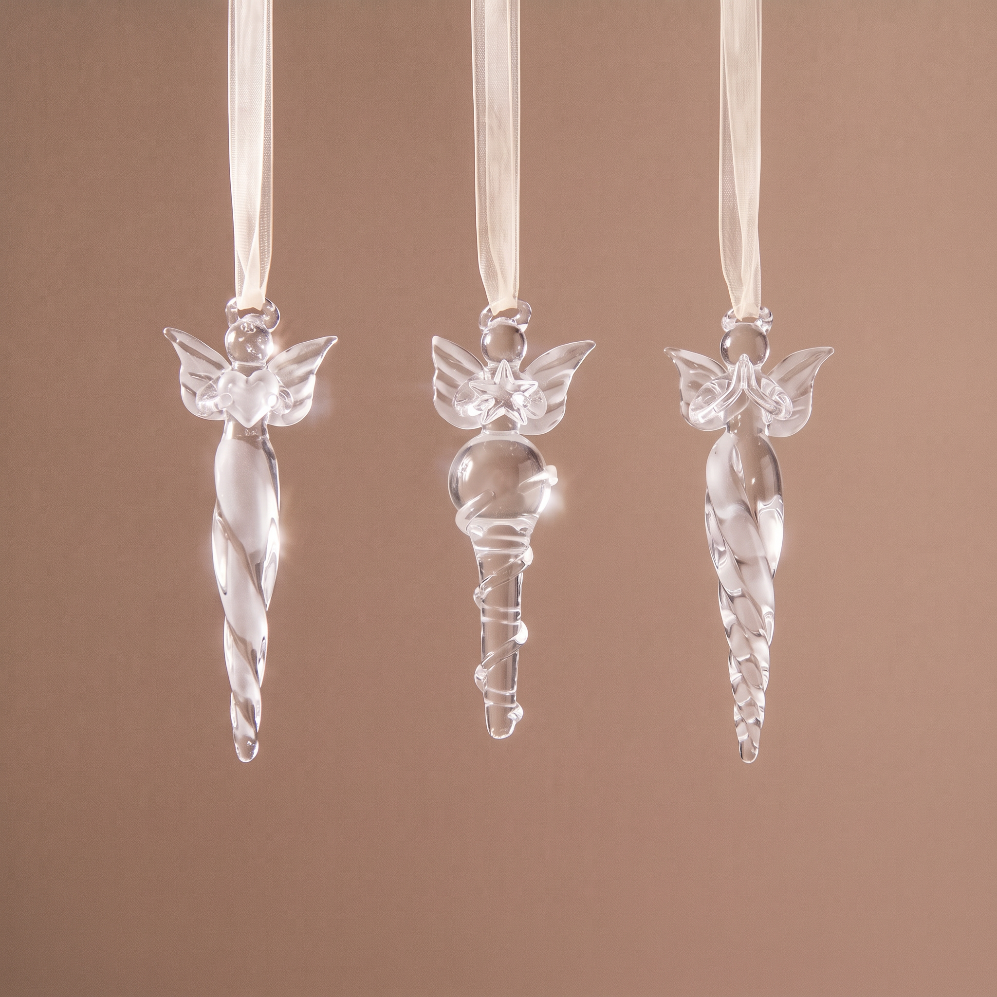 Sia Home Suspensions Noël Anges verre transparent lot 3