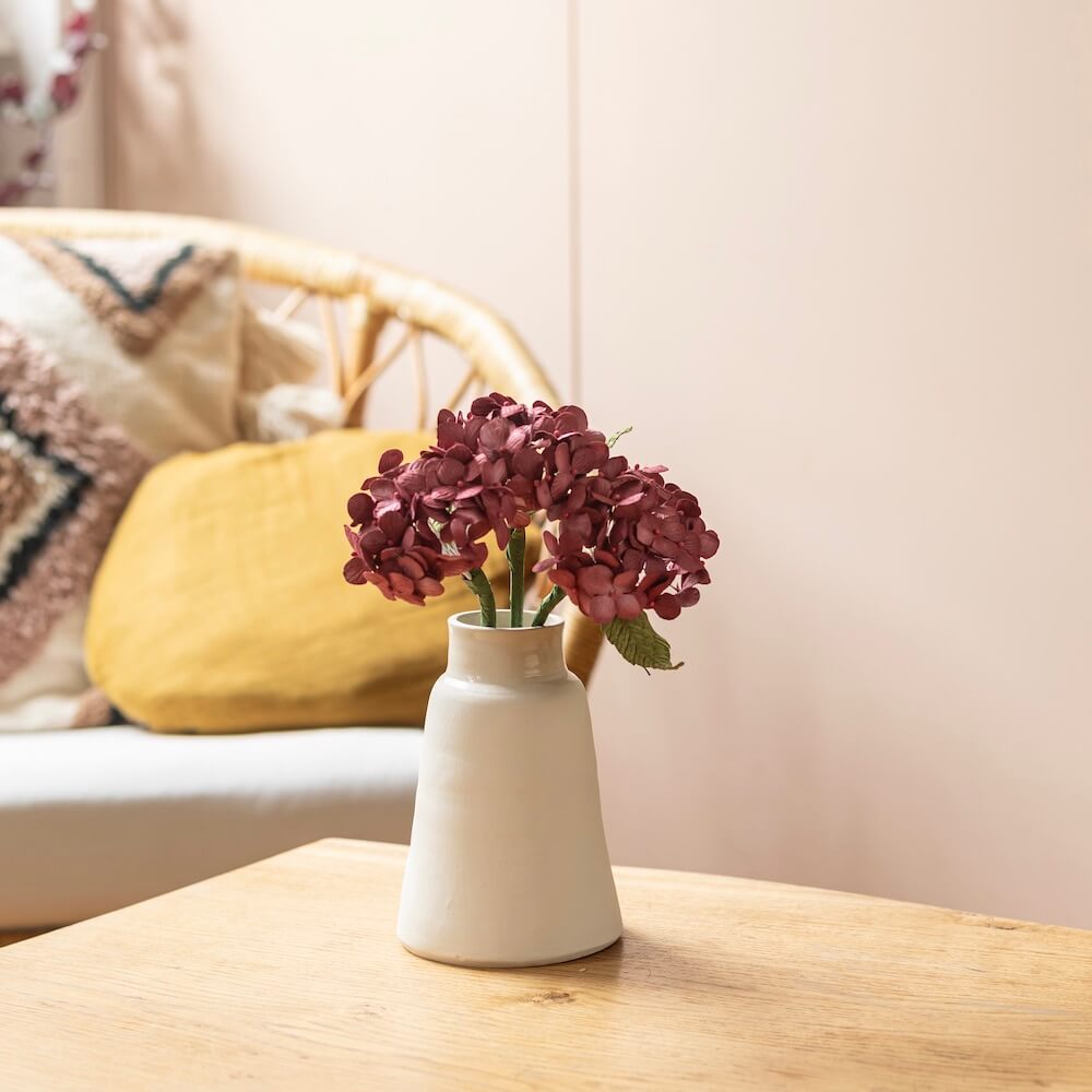 Flowrette Fleurs en papier Petit hortensia fleur bordeaux x1