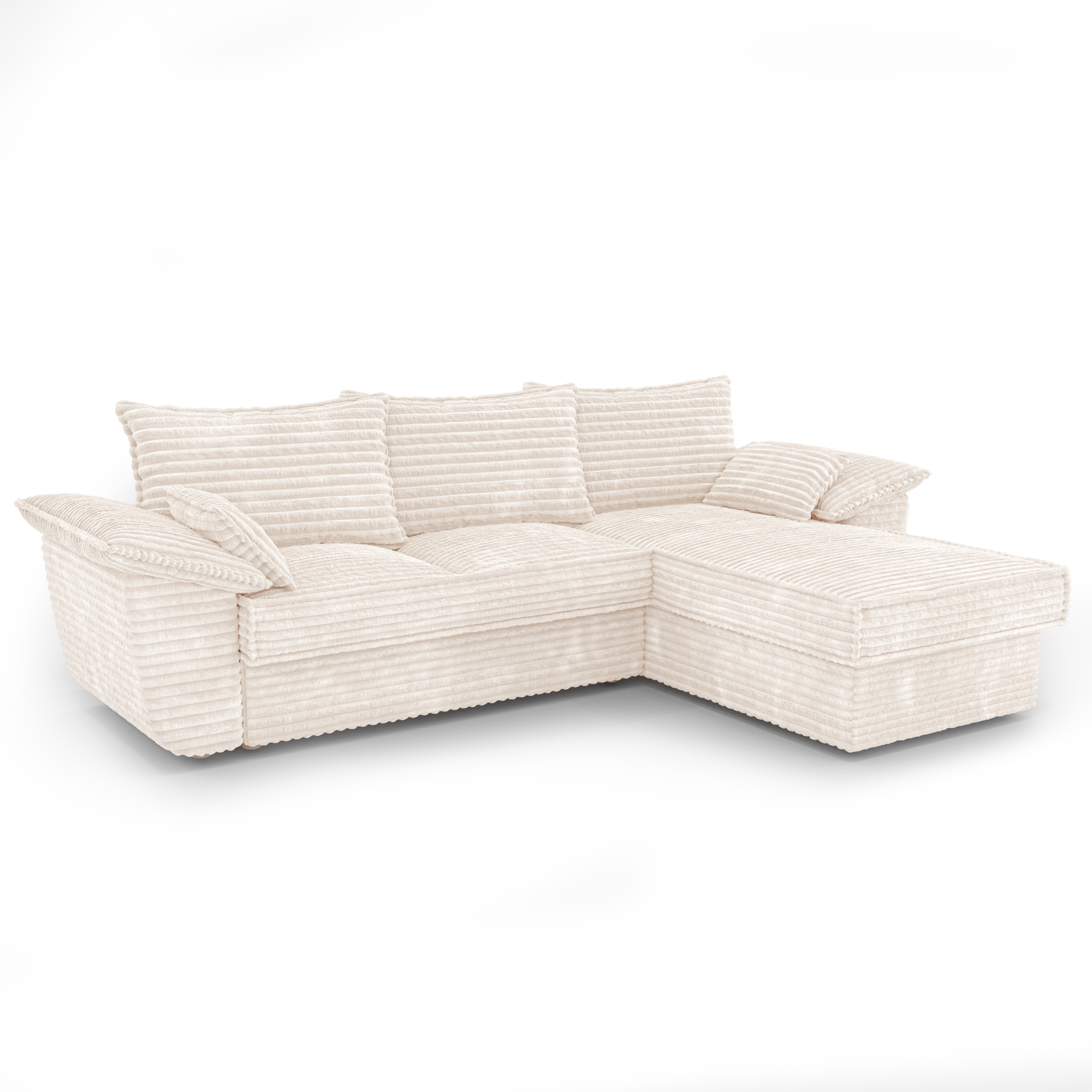 Sia Home Sasha canapé angle droit crème convertible avec coffre