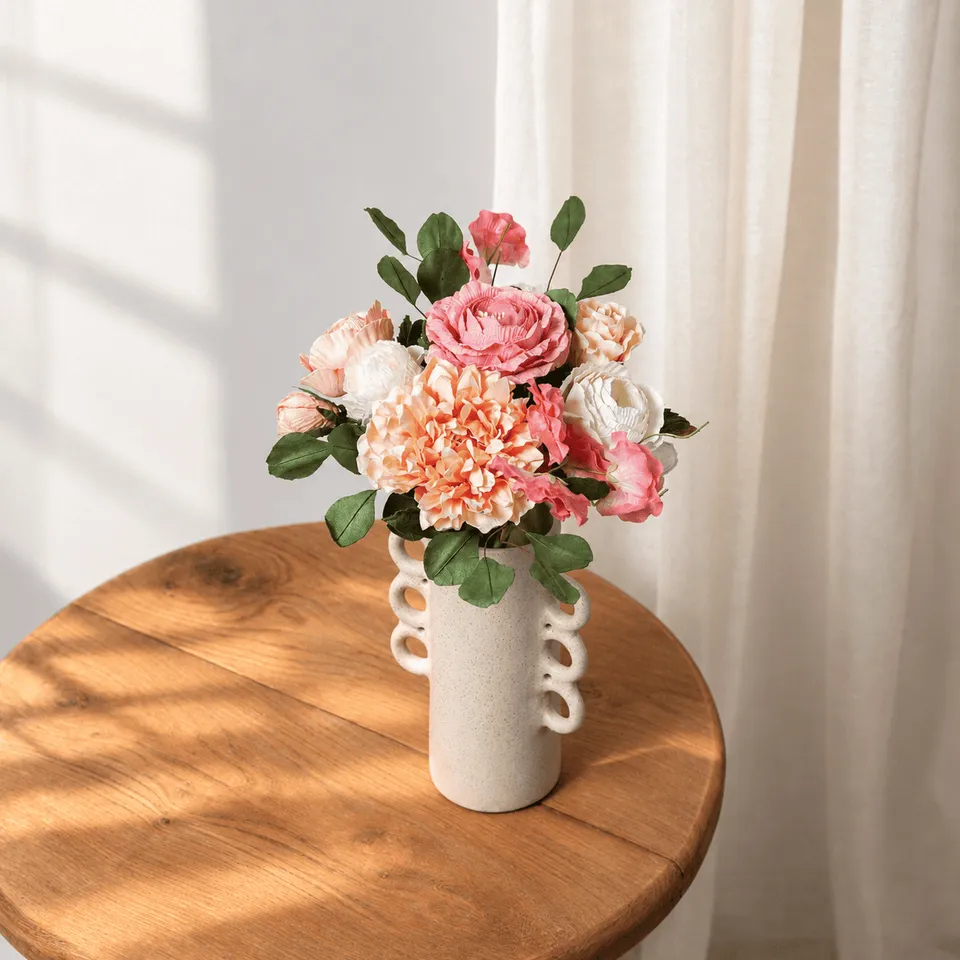 Flowrette Bazille bouquet fleurs en papier roses