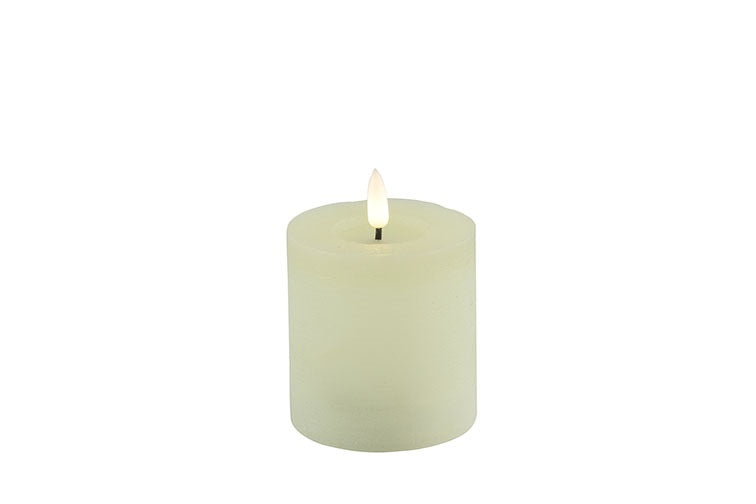 Feuillazur Rungis Bougie Led crème 7,5x7,5x12cm déco