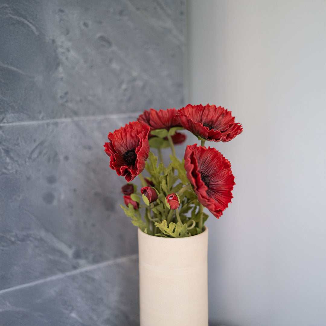 Flowrette coquelicot artificiel rouge tige x1 Real Touch