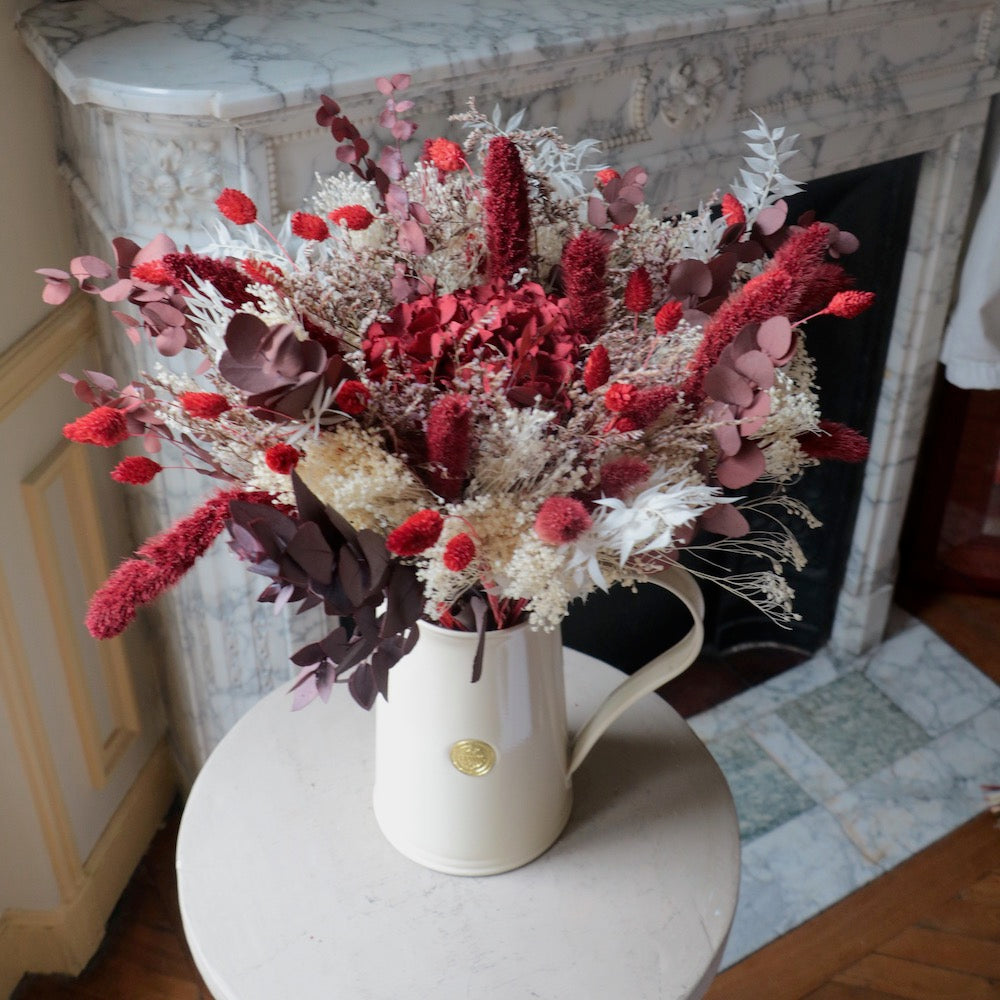 Flowrette Bel Amour bouquet séché rouge taille M