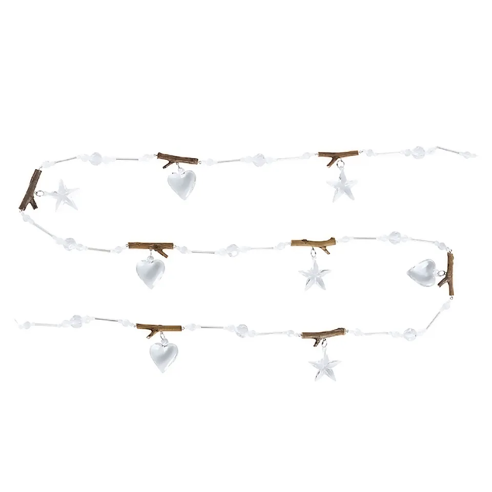 Sia Home guirlande coeurs étoiles verre 180 cm