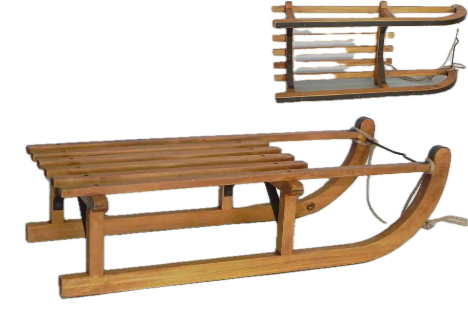 Feuillazur Rungis Luge en bois déco Noël montagne 80x37x20 cm