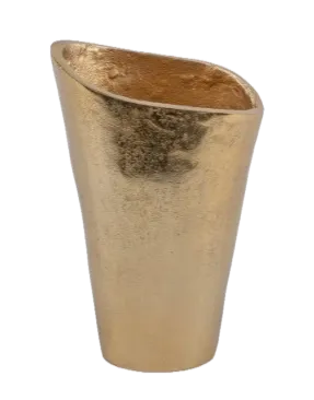 Feuillazur Rungis vase doré verrerie 25cm 15.5x8.5x25cm