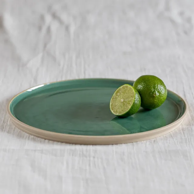 Flowrette Hélios Plateau Céramique Vert 28 cm