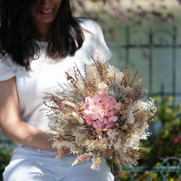 Flowrette Eloi bouquet fleurs séchées blanc naturel