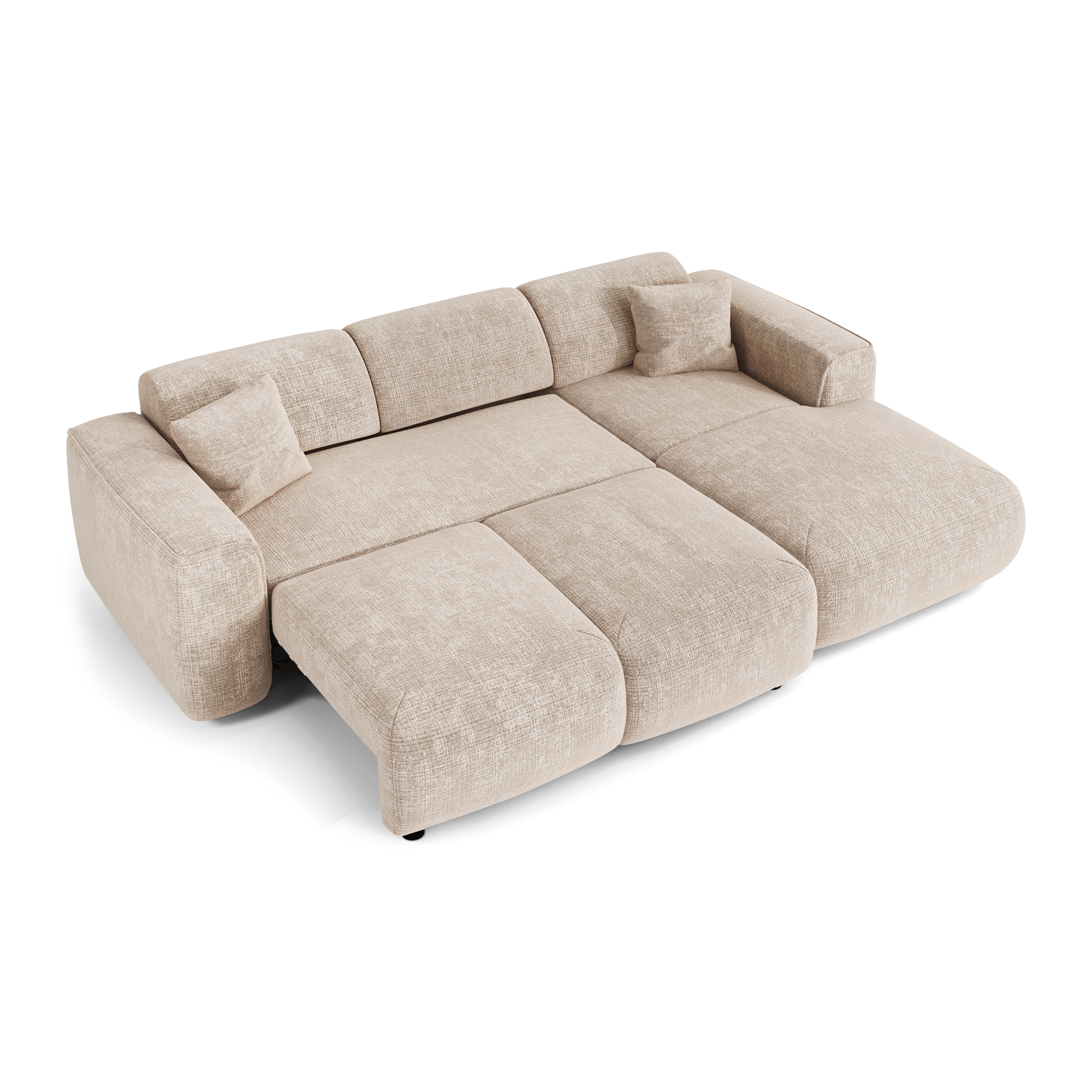 Sia Home Yuma canapé convertible angle droit crème 5 places