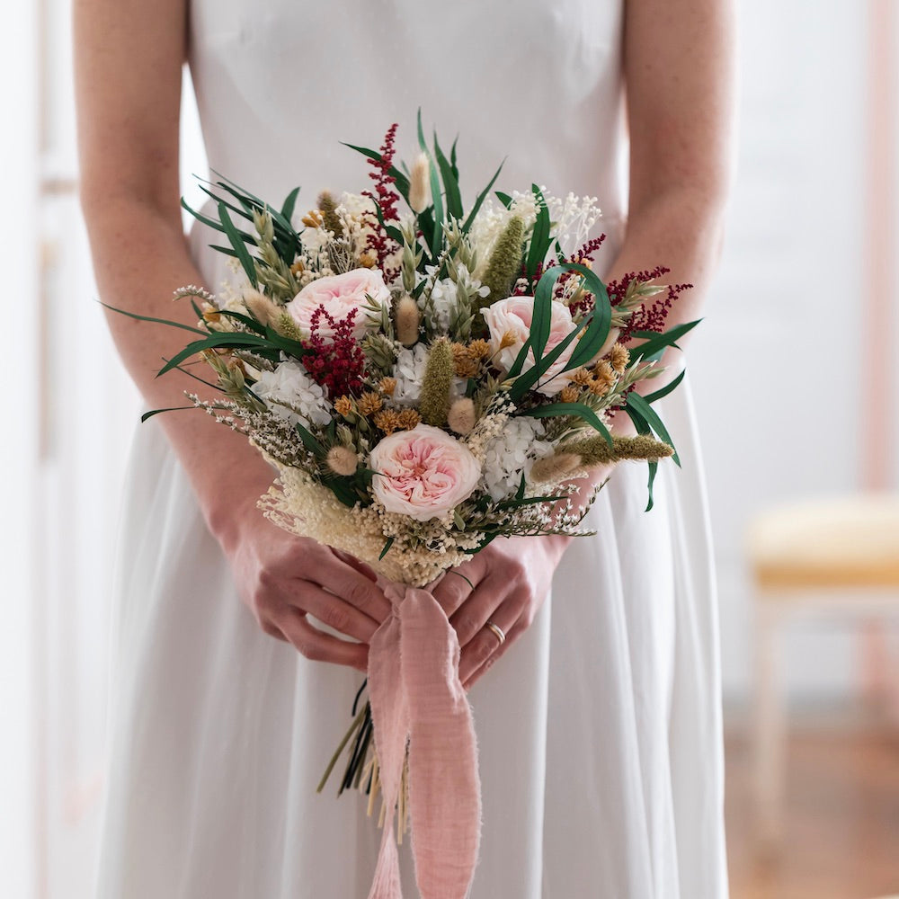 Flowrette Ombeline bouquet mariée fleurs séchées fait main