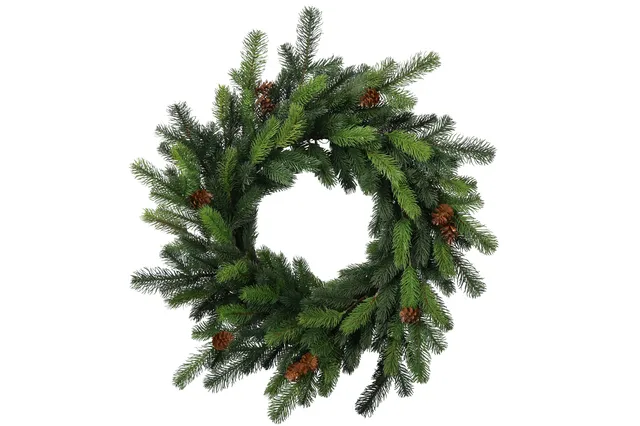 Feuillazur Rungis Produits de saison couronne pin fleur 62 cm verte