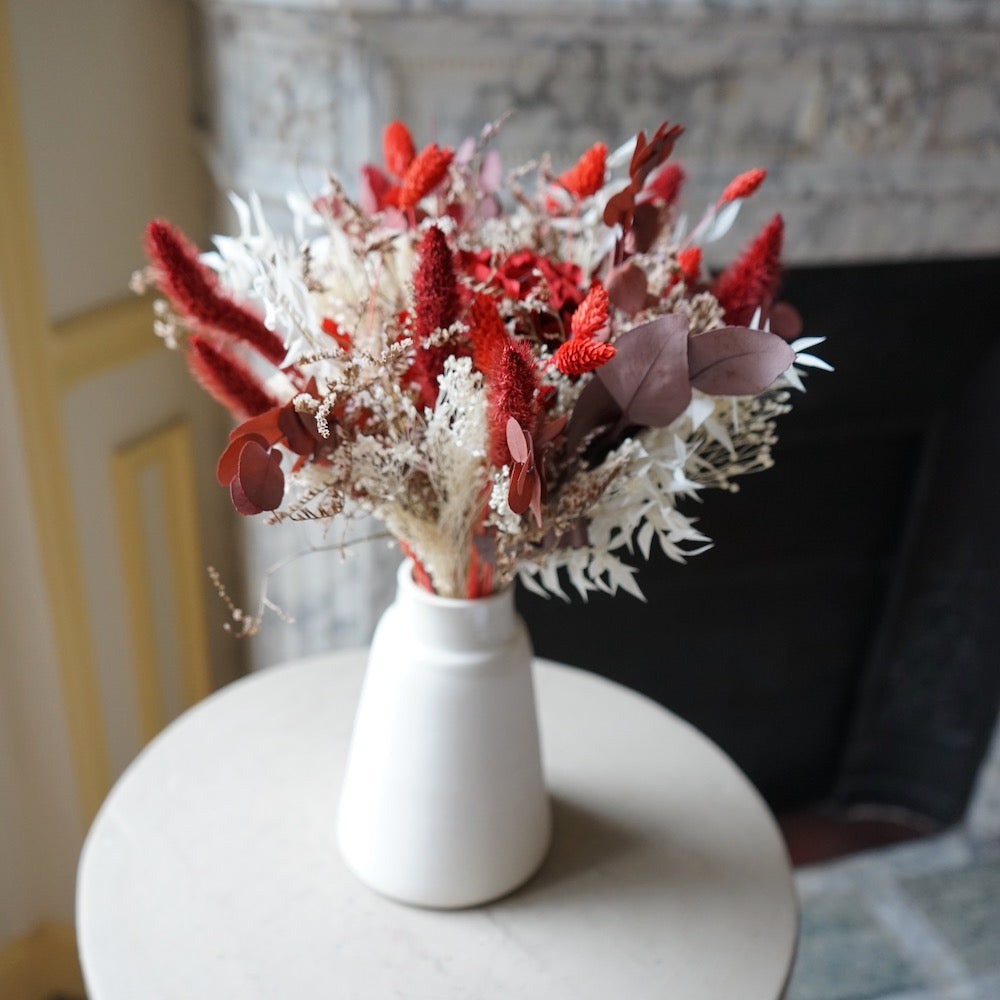 Flowrette Bel Amour bouquet séché rouge taille M