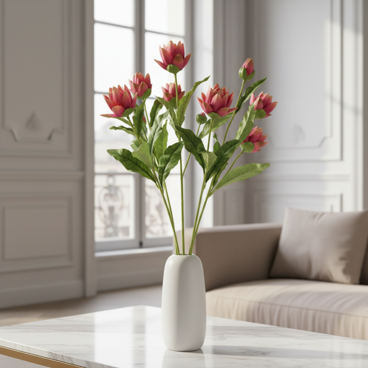Sia Home tige artichaut artificielle rose 79 cm