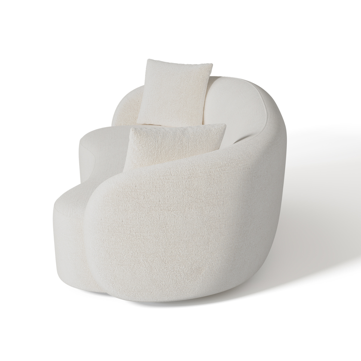 Sia Home Céline canapé droit crème courbes arrondies