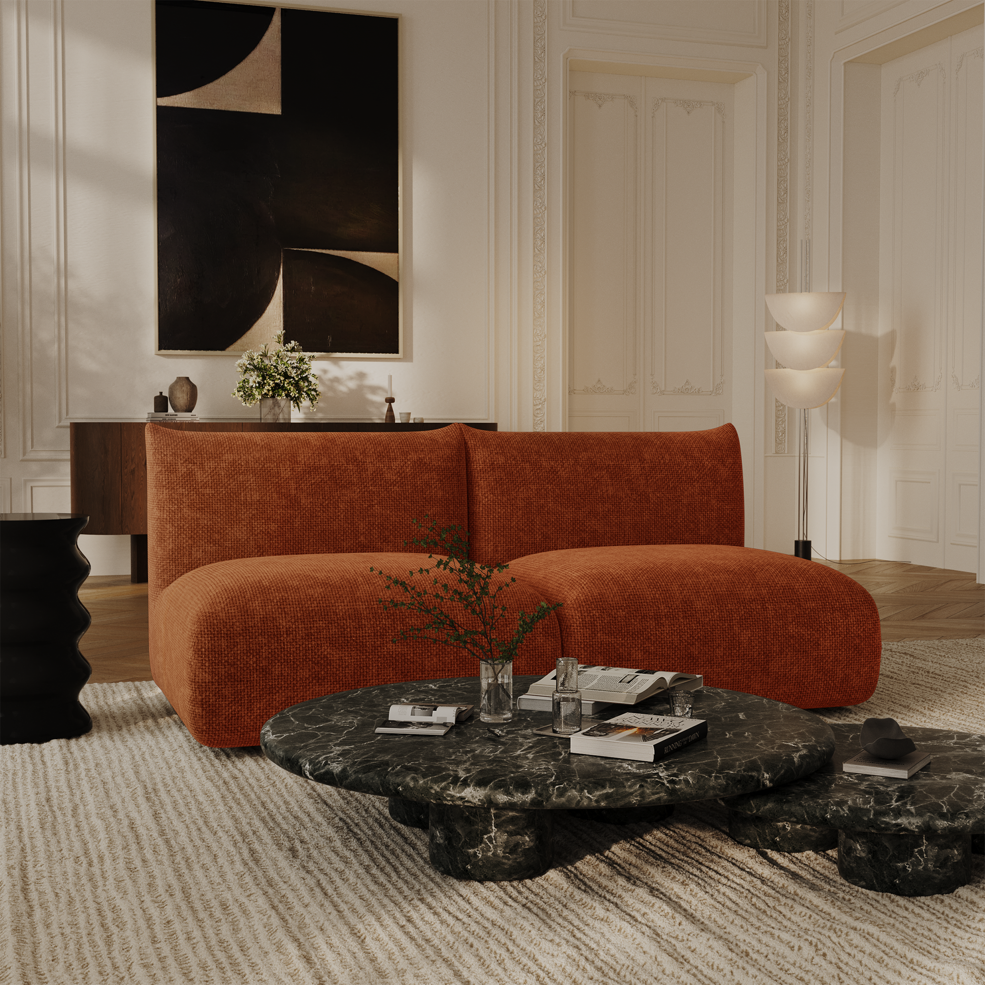 Sia Nooma canapé modulable 3 places 194 cm tissu