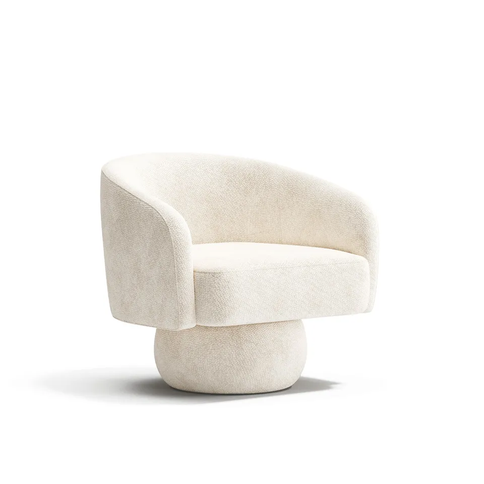 Sia Home Arlo fauteuil pivotant crème salon lounge