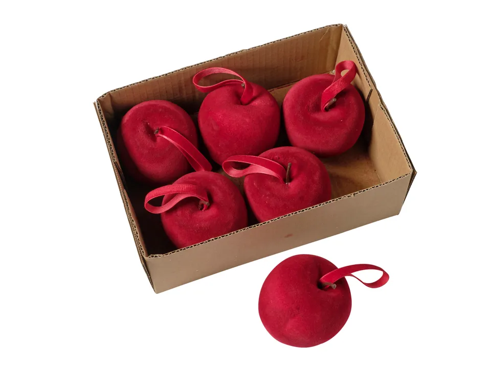 Feuillazur Rungis Pomme velours rouge 6 pièces