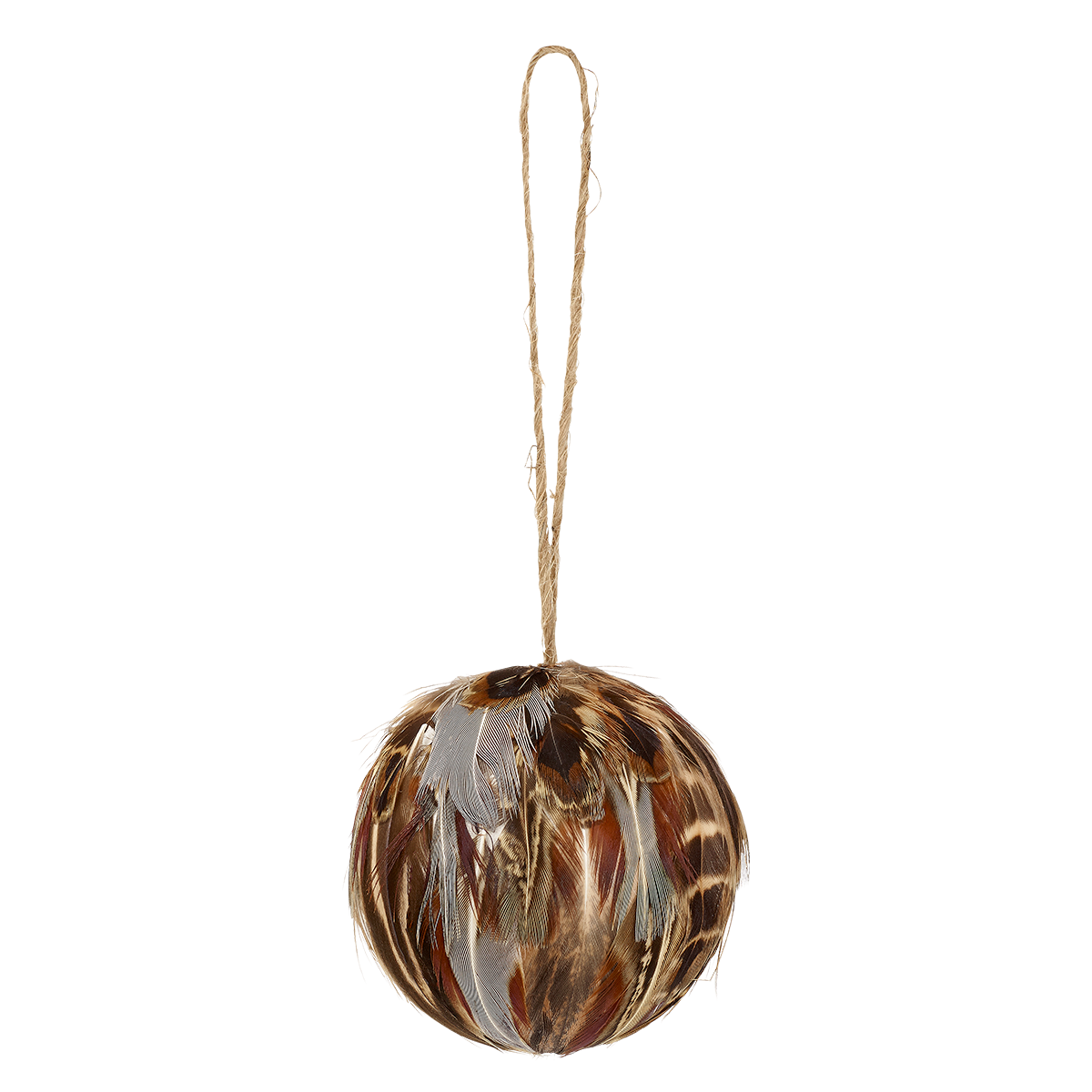 Sia Home Boules suspensions Noël Plumes 6 cm marron