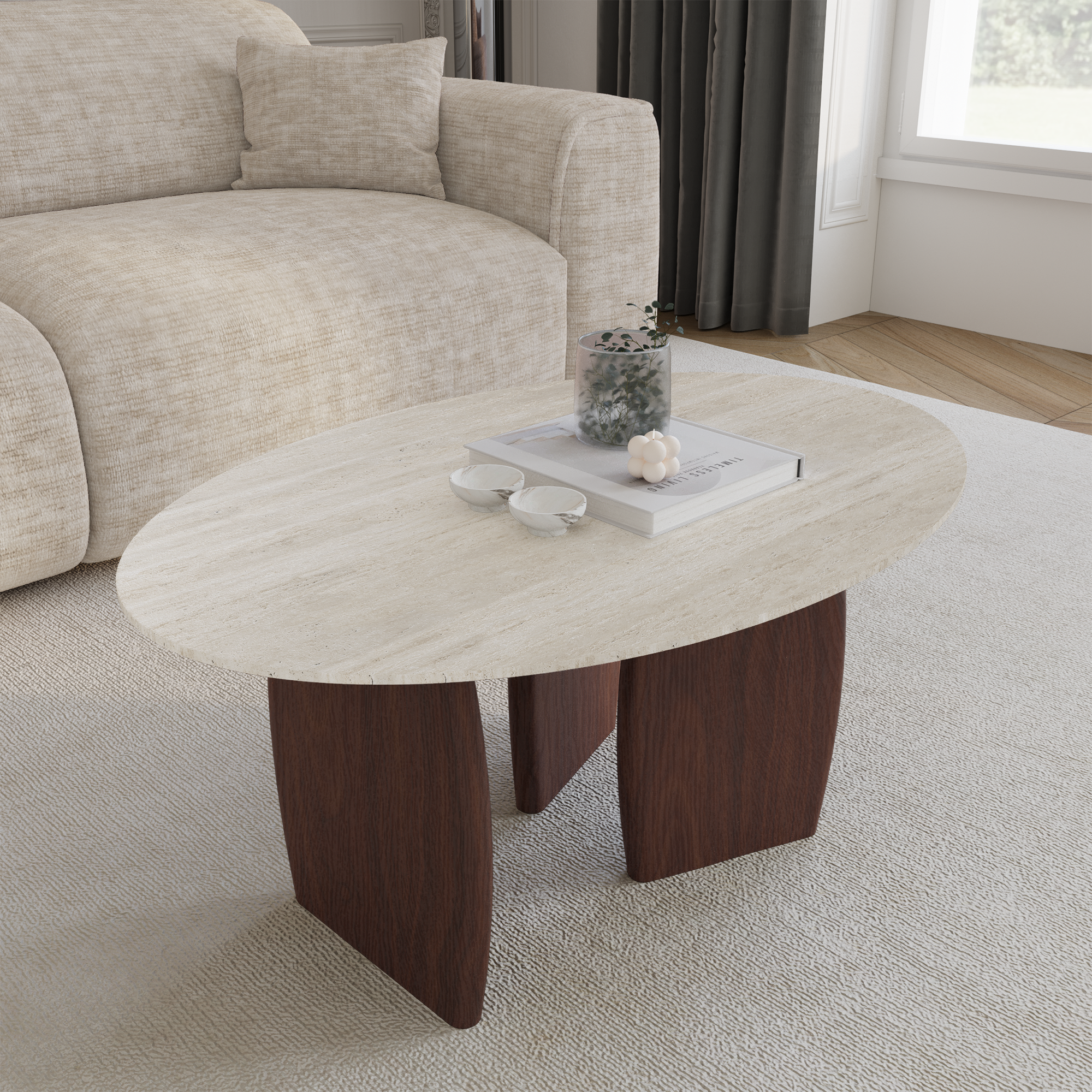 Sia Home Bali table basse céramique aspect travertin
