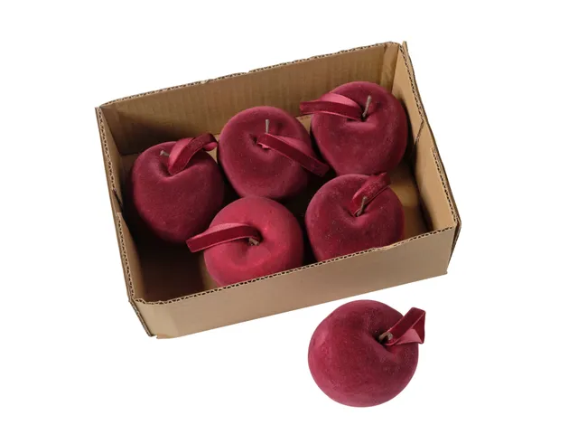 Feuillazur Rungis Pomme velours bordeaux lot 6 pièces