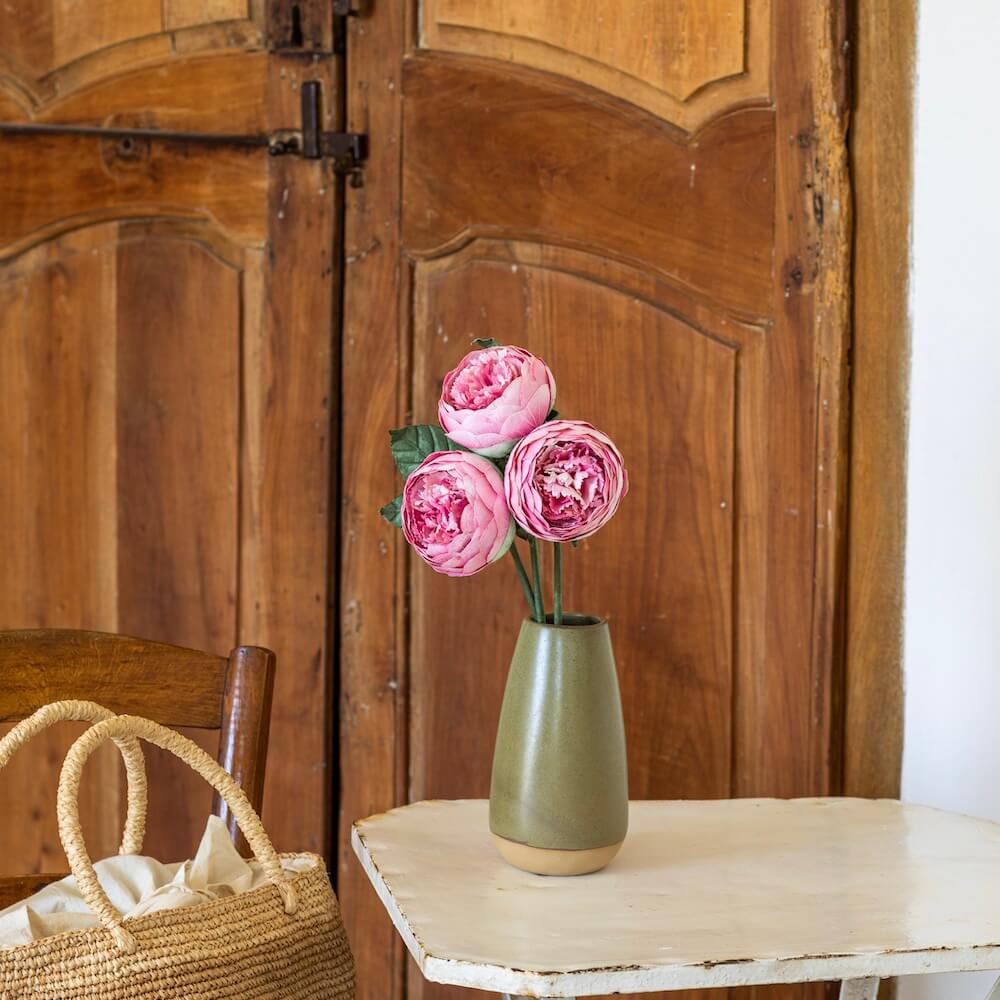 Flowrette Fleurs en papier pivoine fleur papier rose foncé x1