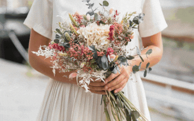 Flowrette Abbesses bouquet stabilisé blanc rose taille unique