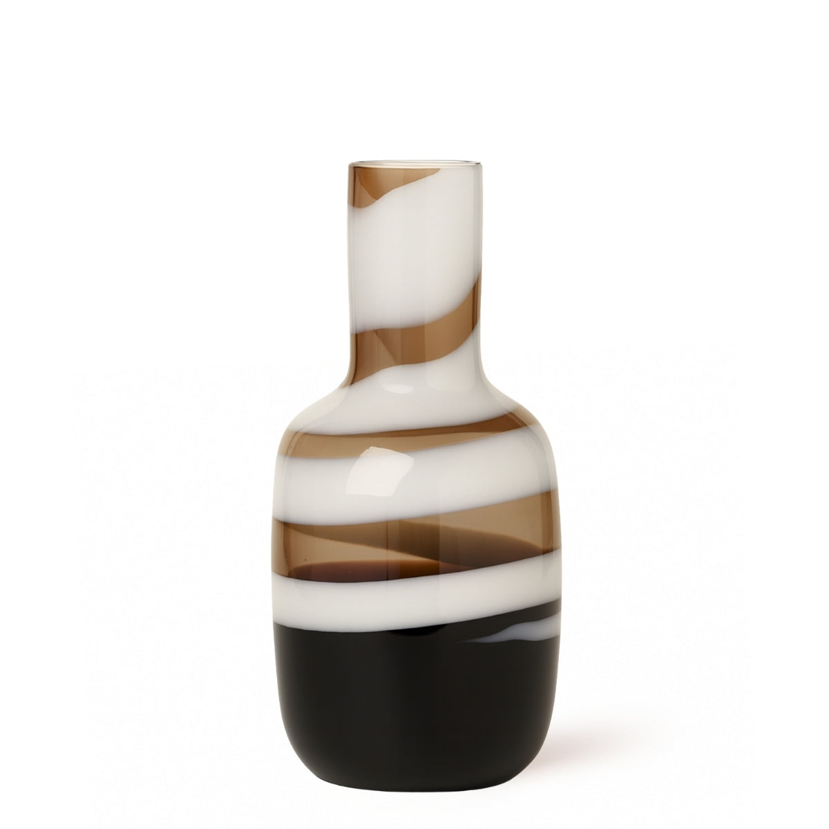 Sia Home Spirale vase verre marron 40 cm soufflé bouche