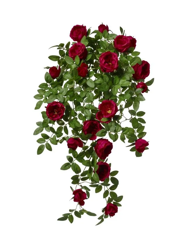 Feuillazur Rungis Piquet Rosier fleur artificielle rouge 85cm