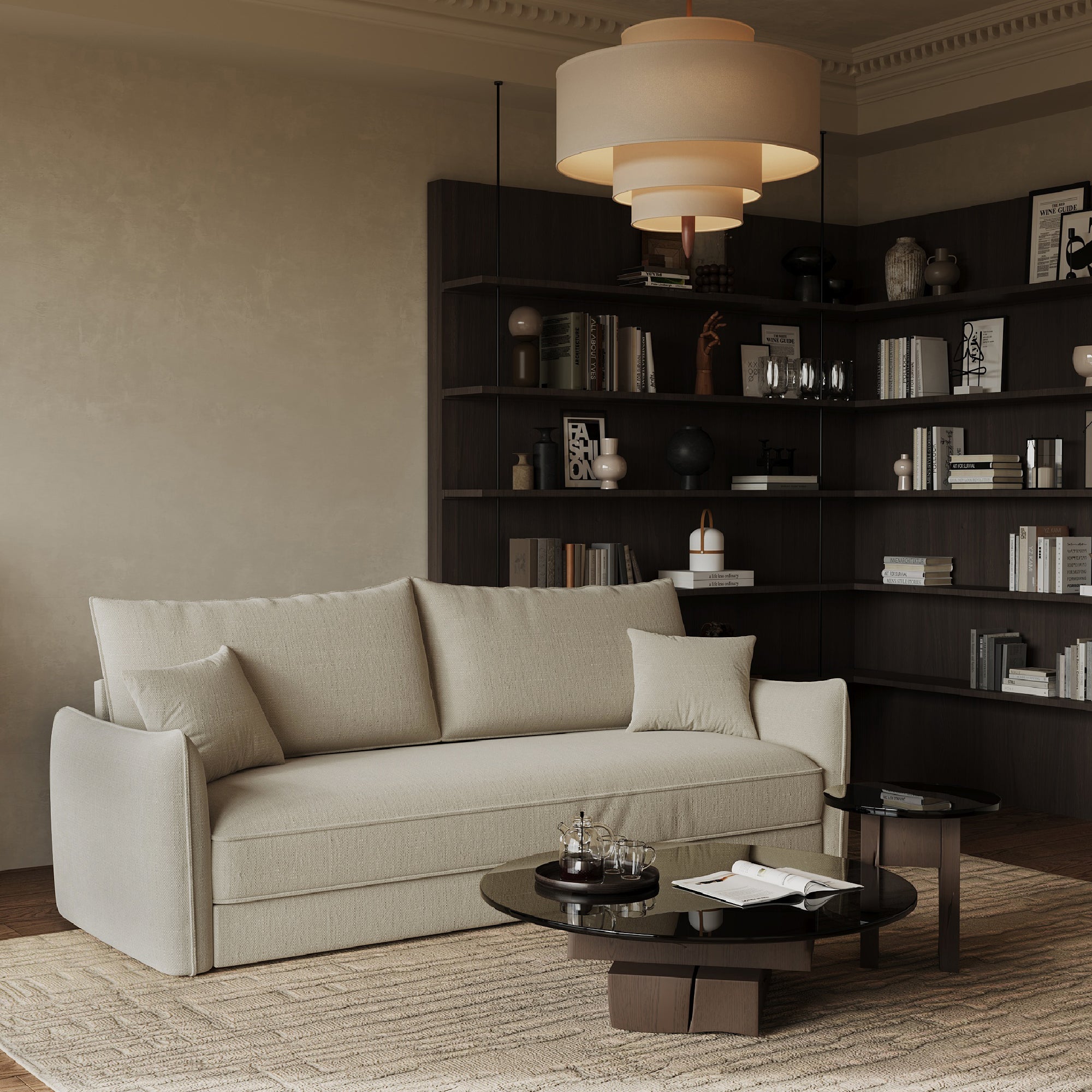 Sia Home Plume canapé convertible 3 places beige