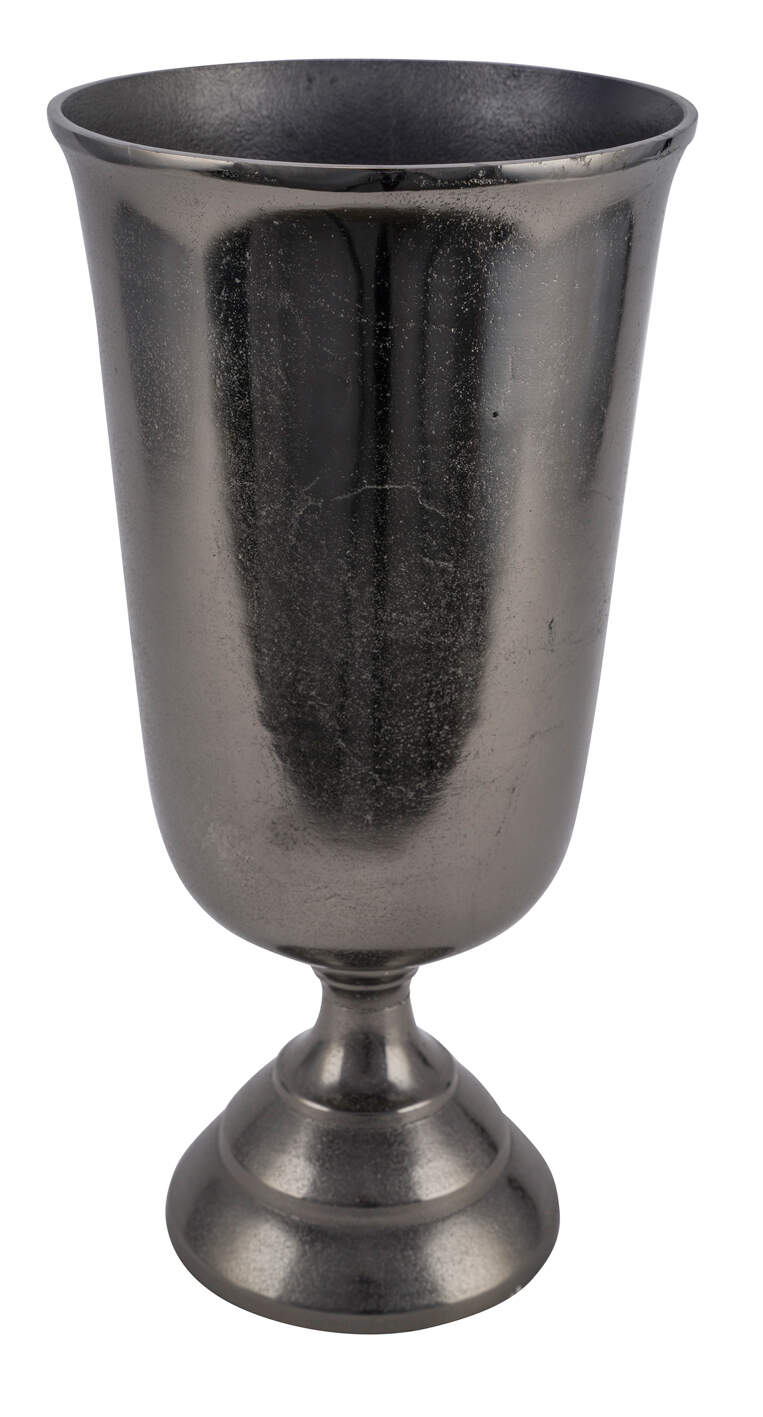 Feuillazur Rungis Coupe noir vase verrerie bronze 16x16x30cm