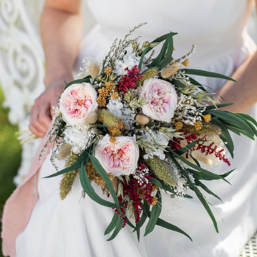 Flowrette Ombeline bouquet mariée fleurs séchées fait main