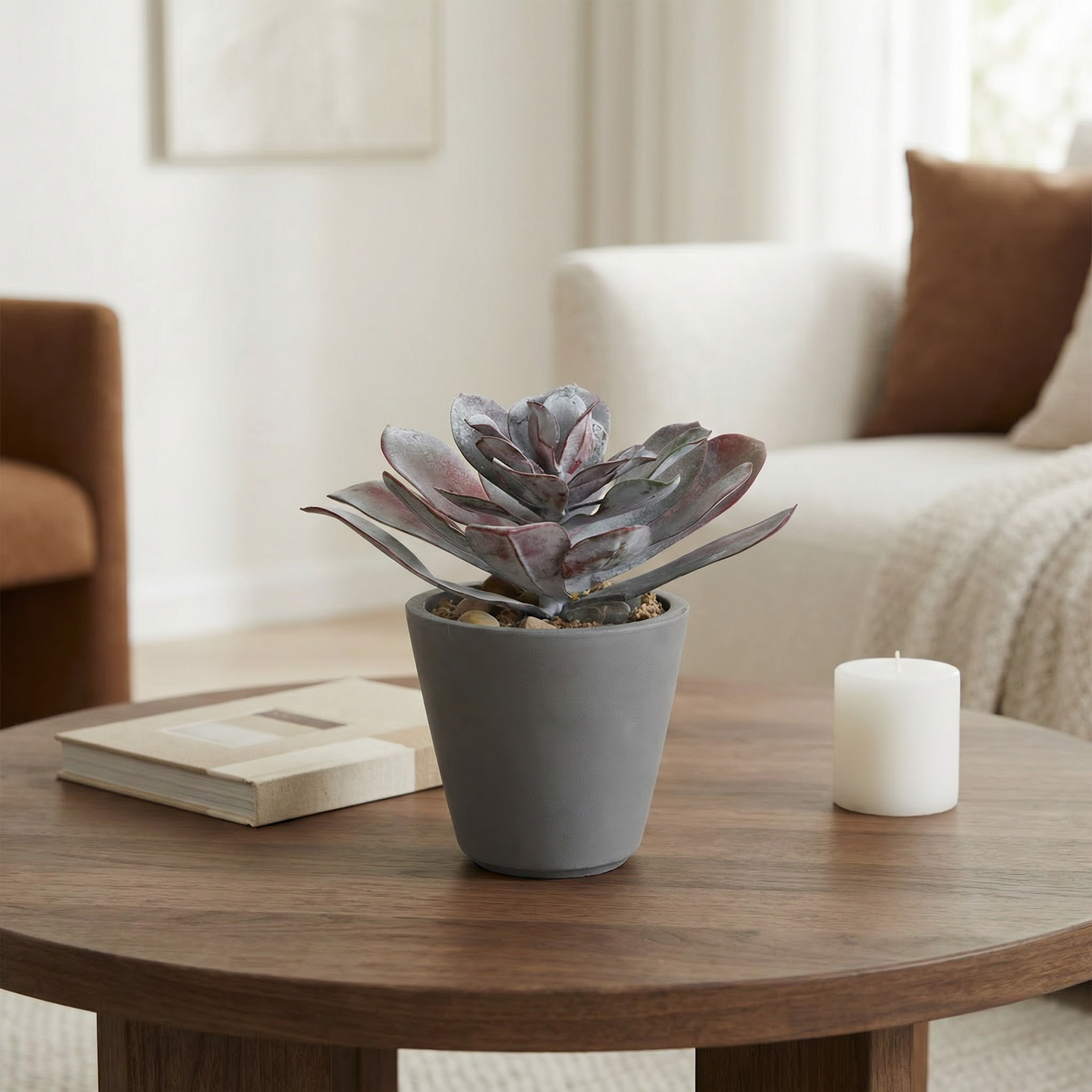 Sia Home Maya Succulente artificielle rouge en pot 21 cm