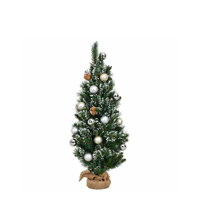 Sia Home Sapin Noël décoré 90cm sapin artificiel vert givré