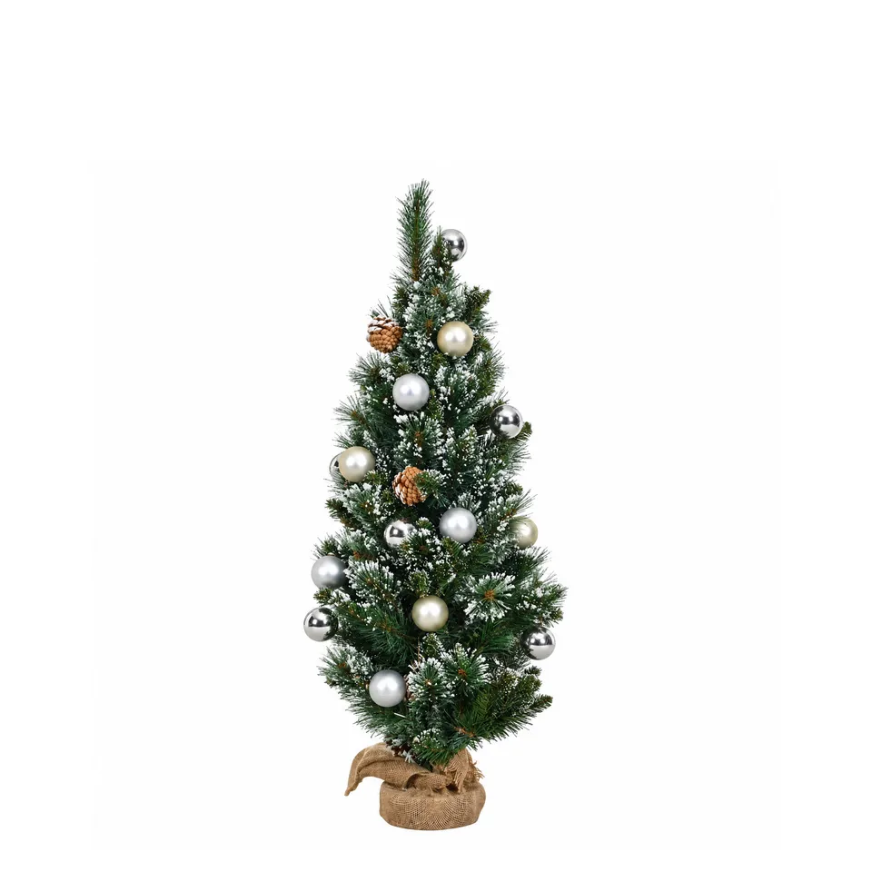 Sia Home Sapin Noël décoré 90cm sapin artificiel vert givré