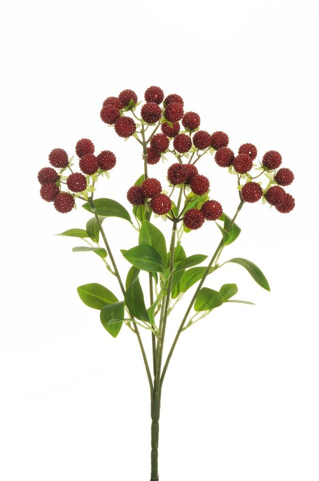 Feuillazur Rungis Raspberry fleur artificielle bordeaux 46cm