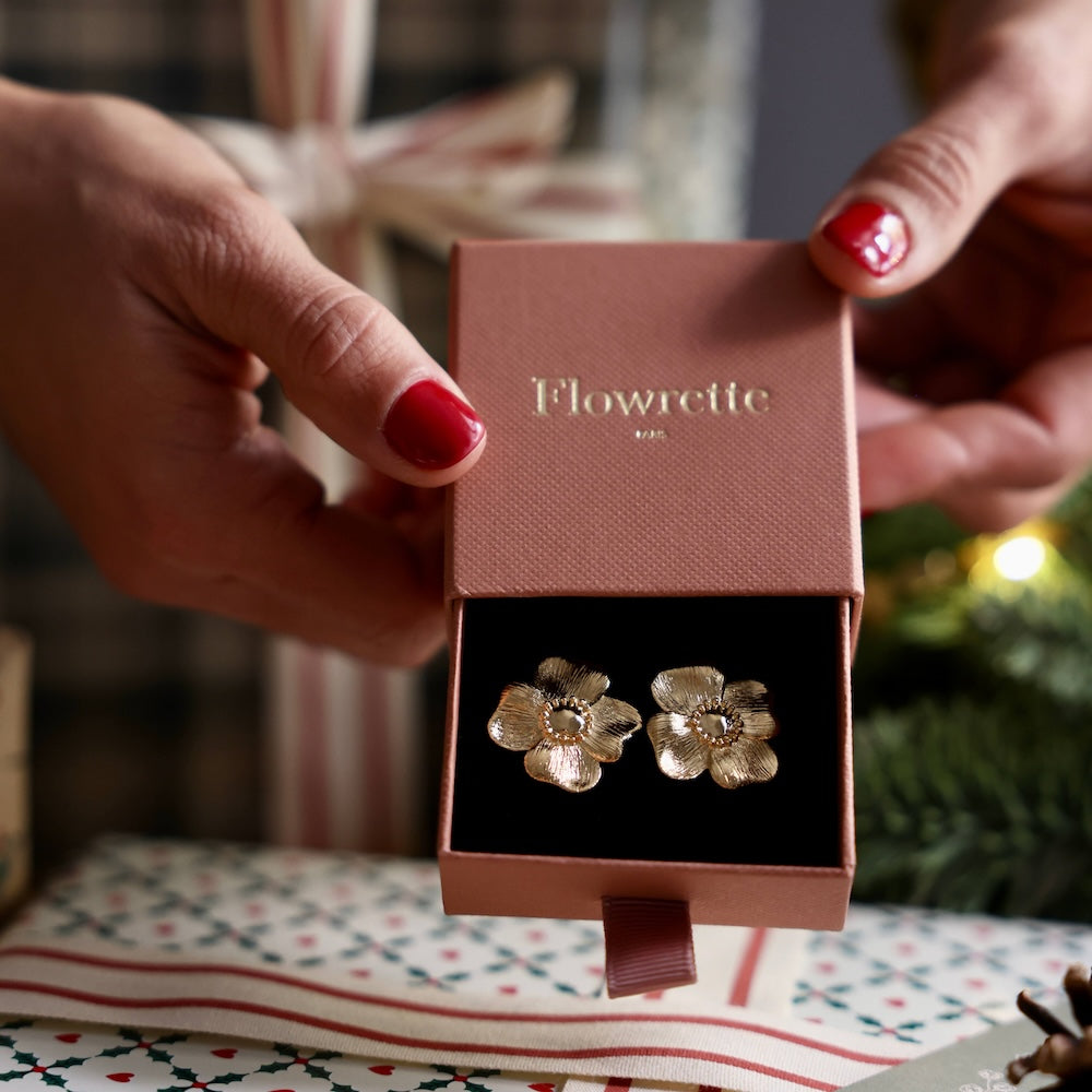 Flowrette Bertille petites boucles d'oreilles plaqué or