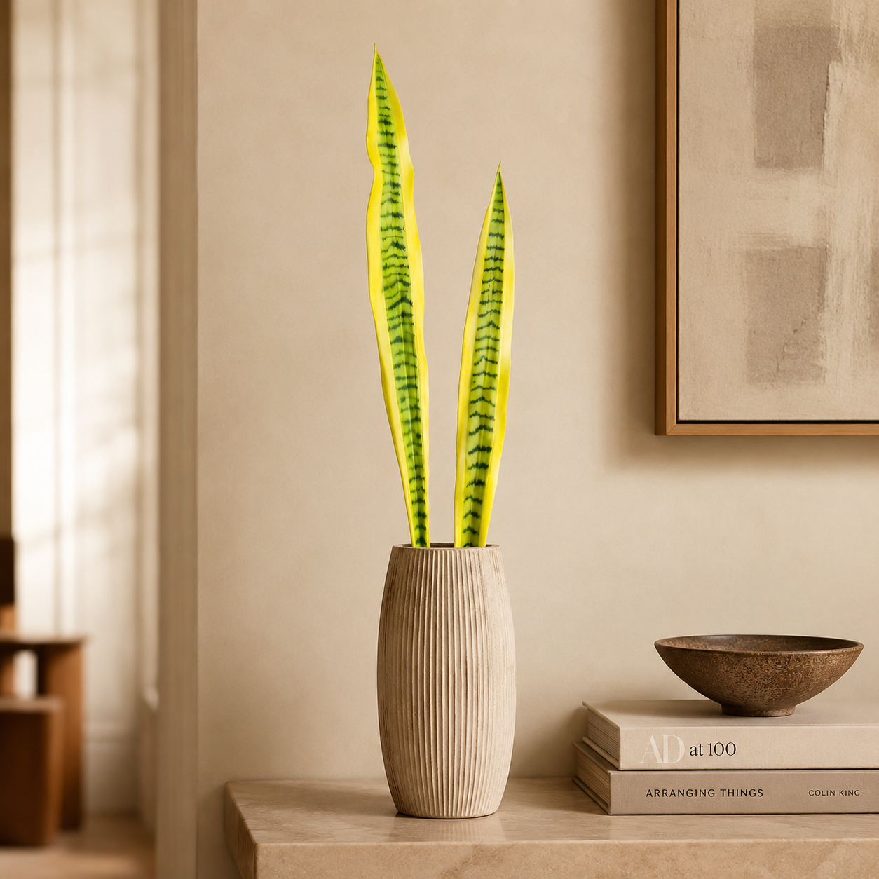 Sia Home Feuilles Sansevieria feuillage vert 91 cm lot 2