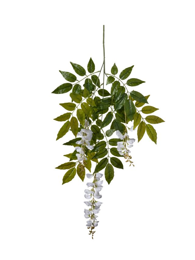 Feuillazur Rungis Glycine fleur artificielle blanc 80cm